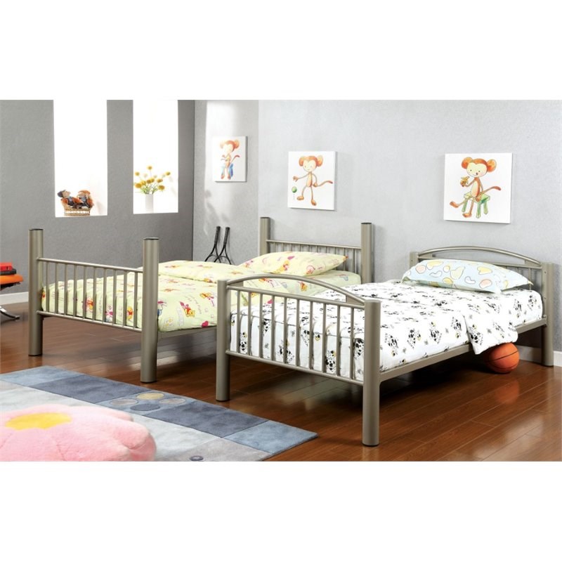 Rosebery Kids Twin over Twin Metal Bunk Bed in Gold
