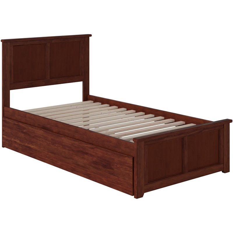 Rosebery Kids Twin Platform Bed with Trundle in Walnut