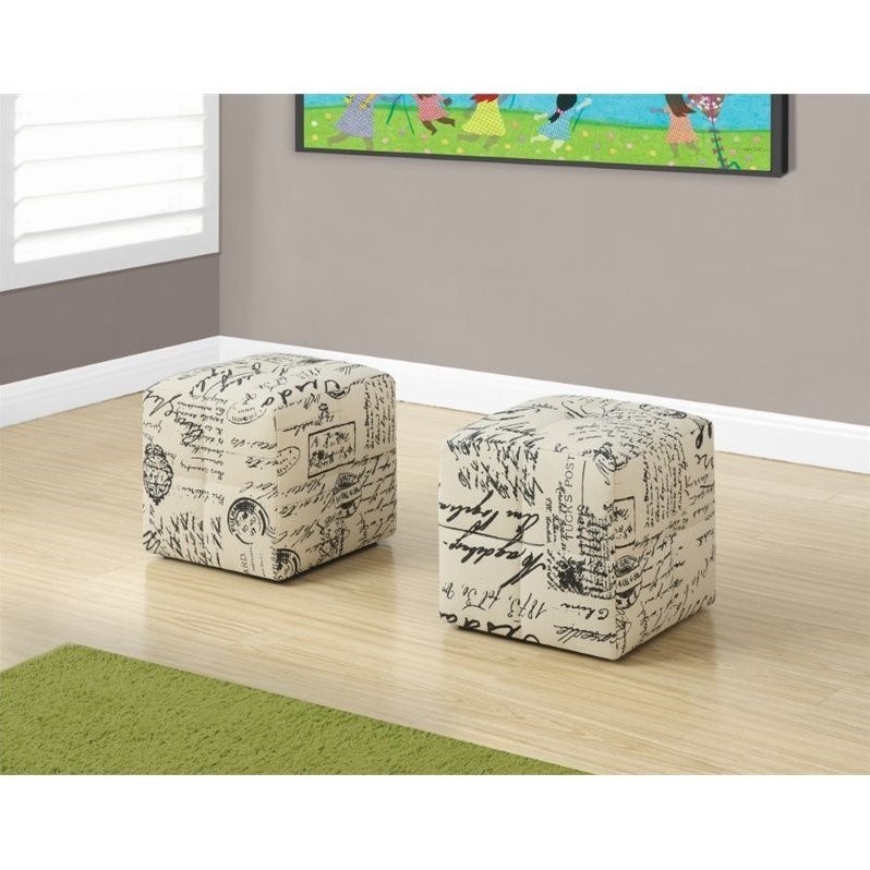 Rosebery Kids Cube Ottoman in Vintage French (Set of 2)