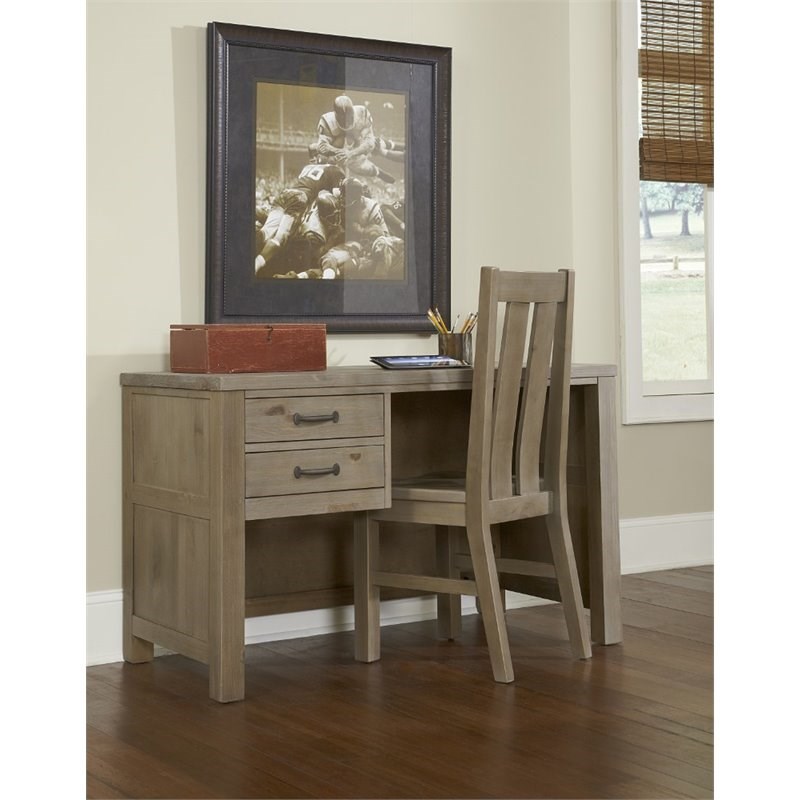 Rosebery Kids 2 Drawer Writing Desk with Chair in Driftwood