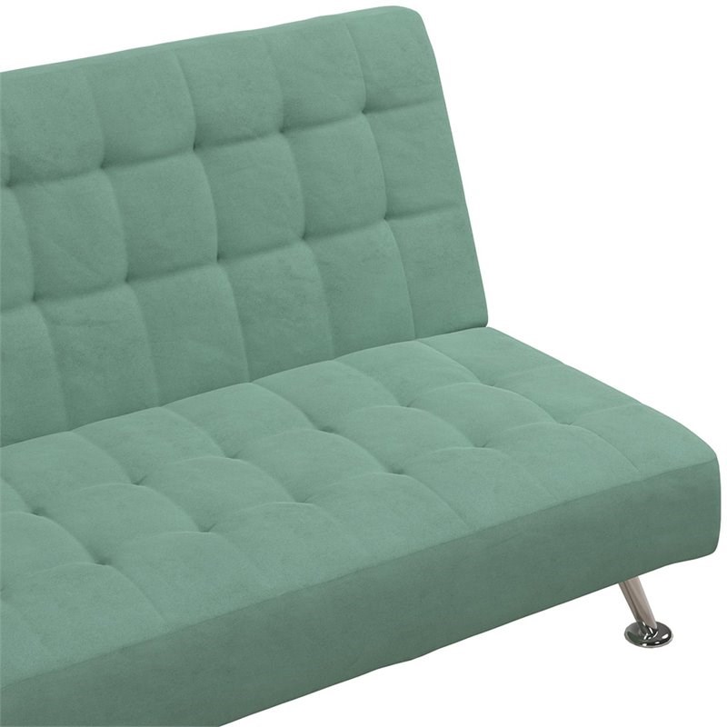 Rosebery Kids Tufted Kids Sleeper Sofa in Teal and Chrome Homesquare