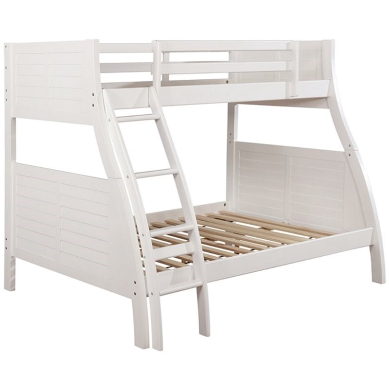 Solid Wood Bunk Bed In White, Your Zone Twin Over Full Bunk Bed Assembly Instructions