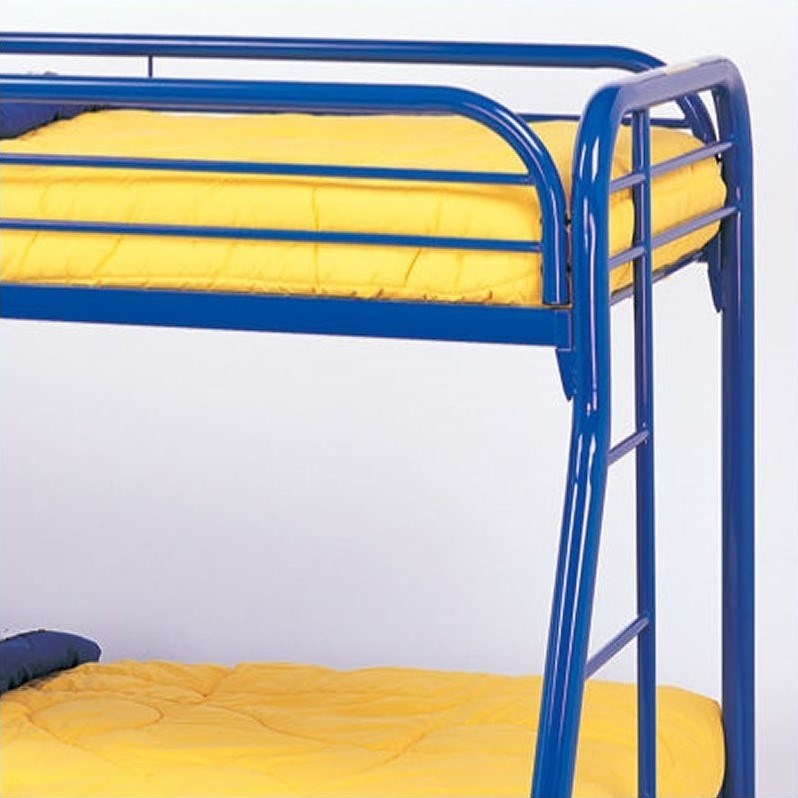 Rosebery Kids Twin over Full Metal Bunk Bed in Blue Finish