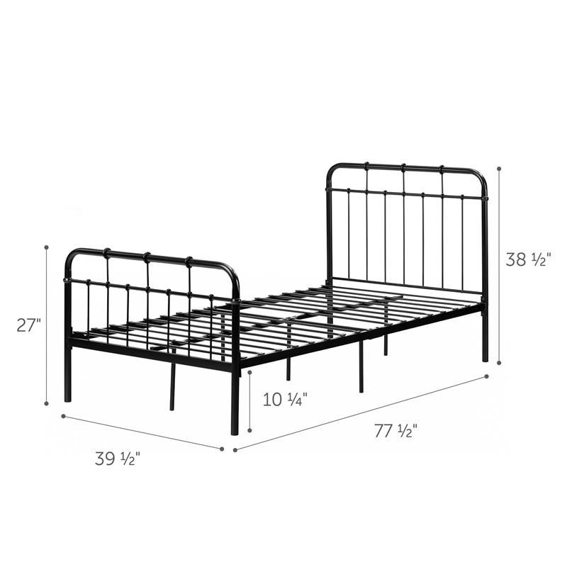 Roseberry Kids Cotton Candy Twin Metal Complete Bed in Black