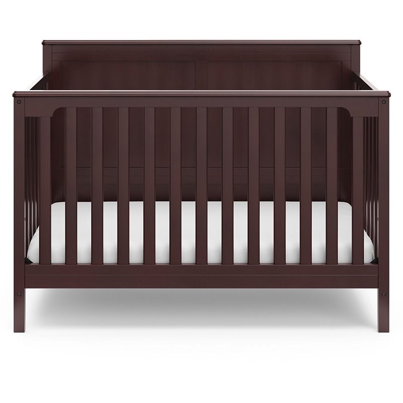 Rosebery Kids Traditional 4 in 1 Wood Convertible Crib in Espresso