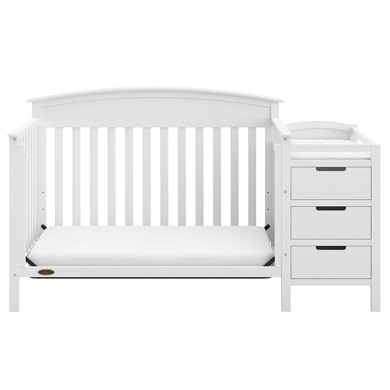 Rosebery Kids Traditional 5 in 1 Convertible Crib and Changer Set in White