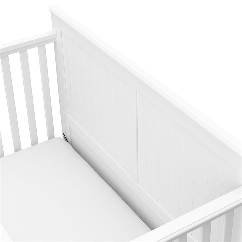 Rosebery Kids Traditional Wood 4 in 1 Convertible Crib with Drawer in White