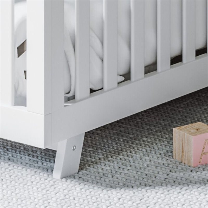 Rosebery Kids Traditional Wood 3 in 1 Convertible Crib in White