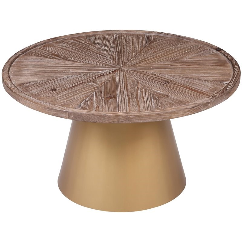 Coffee Table In Brushed, Burnham Reclaimed Wood And Iron Round Coffee Tables