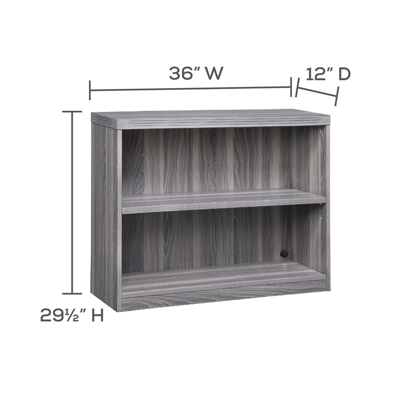 Mayline Aberdeen Series 2 Shelf Bookcase in Gray Steel