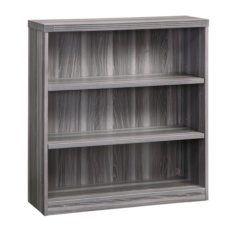 Mayline Aberdeen Series 3 Shelf Bookcase in Gray Steel