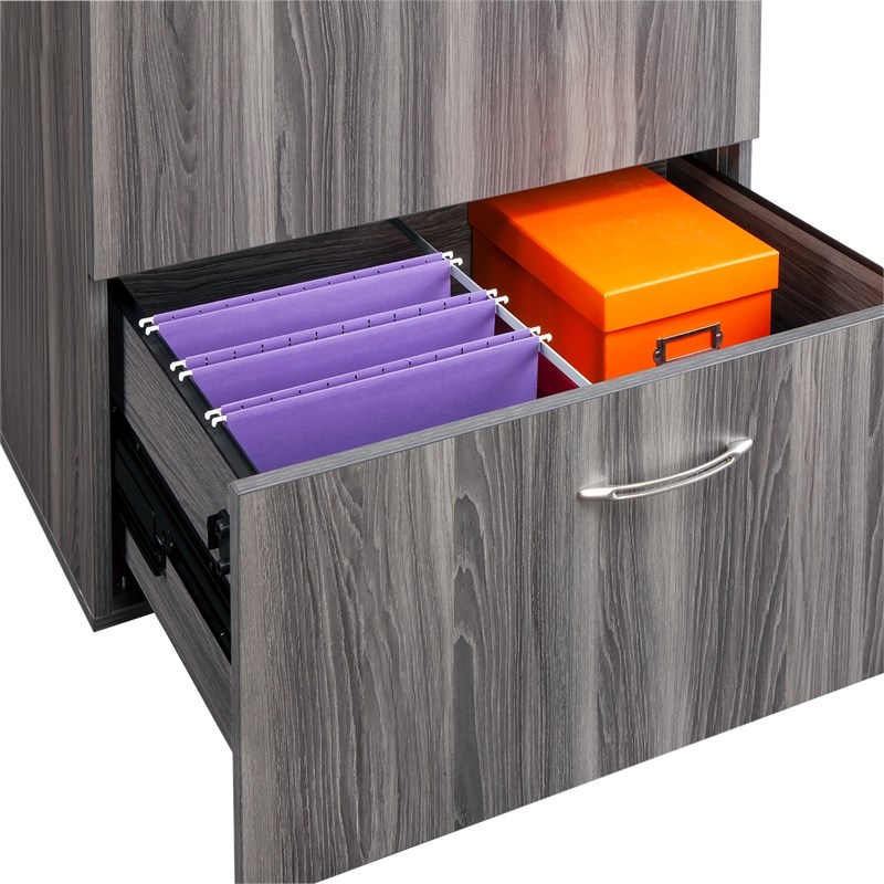 Mayline Aberdeen Series 2 Drawer File Cabinet in Gray Steel
