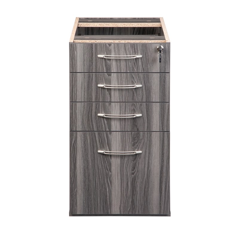Mayline Aberdeen Series 4 Drawer File Cabinet in Gray Steel