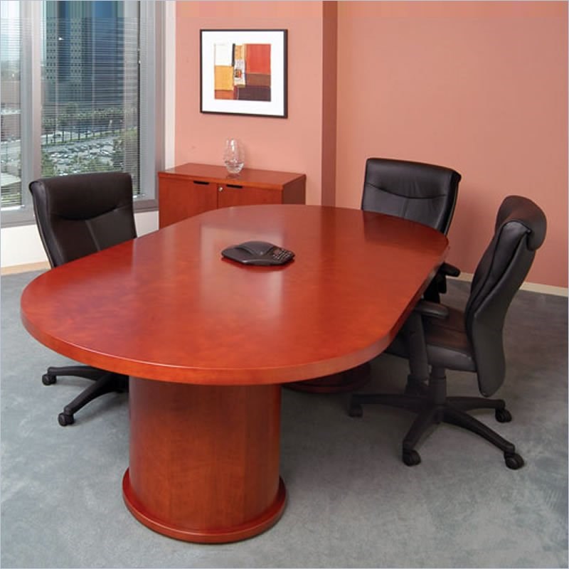 Mayline Mira 6' Racetrack Conference Table with Column Base