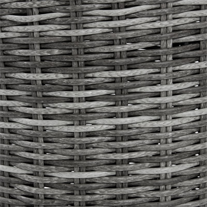 Elle Decor Vallauris 5 Piece Wicker Patio Conversation Set in Gray