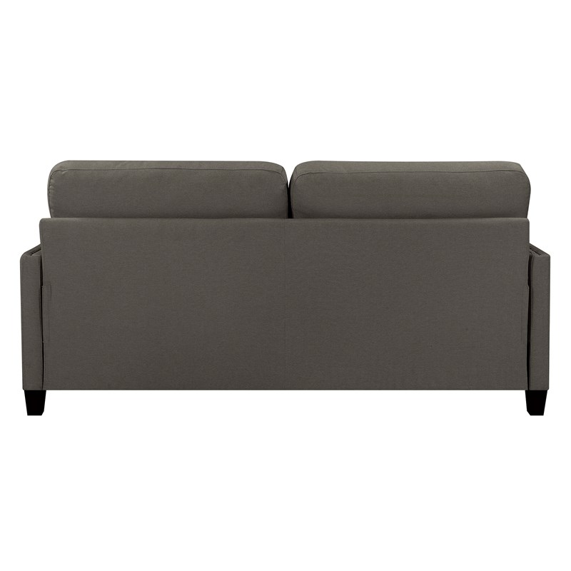 Elle Decor Bella Nailhead Fabric Sofa in French Gray Homesquare