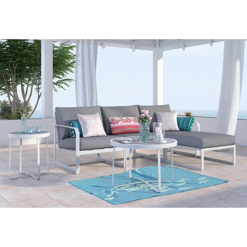 Elle Decor Mirabelle Outdoor Coffee Table in French White
