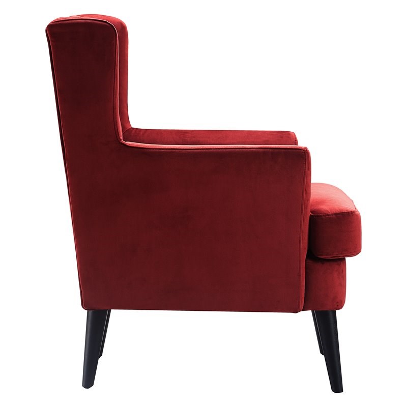 Elle Decor Celeste Tufted Velvet Accent Chair French Burgundy Homesquare