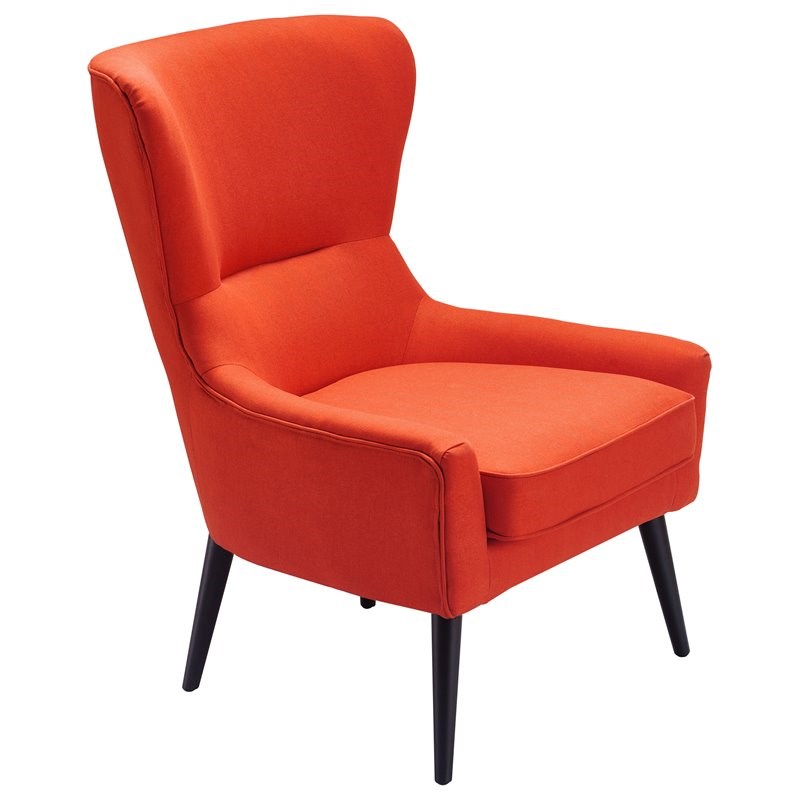 elle decor modern wingback chair blood orange uph20058b