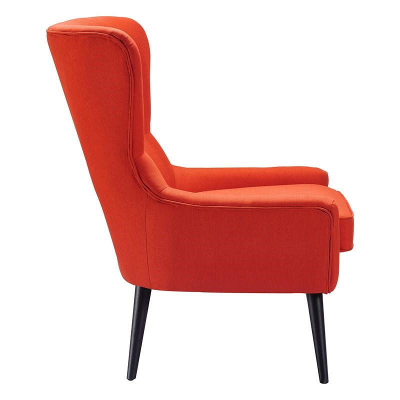 elle decor modern wingback chair blood orange uph20058b