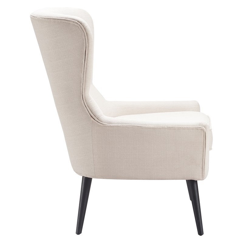 Elle Decor Modern Wingback Accent Chair Ivory Homesquare 