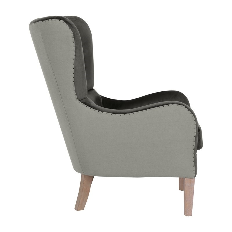 Elle Decor Wingback Chair French TwoToned Dark Gray Homesquare