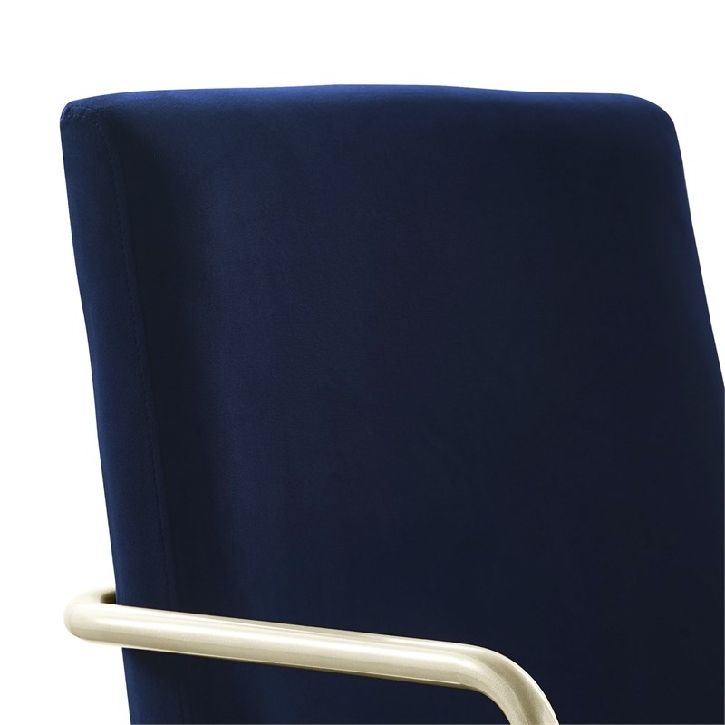 Elle Decor Giselle Gold Desk Chair Navy Blue Velvet Homesquare