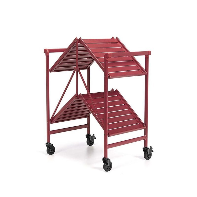 Cosco SMARTFOLD Folding Serving Bar Cart in Ruby Red