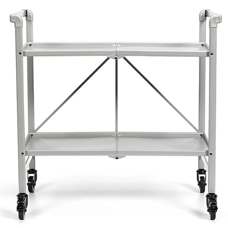 Cosco SMARTFOLD Folding Serving Bar Cart in Silver