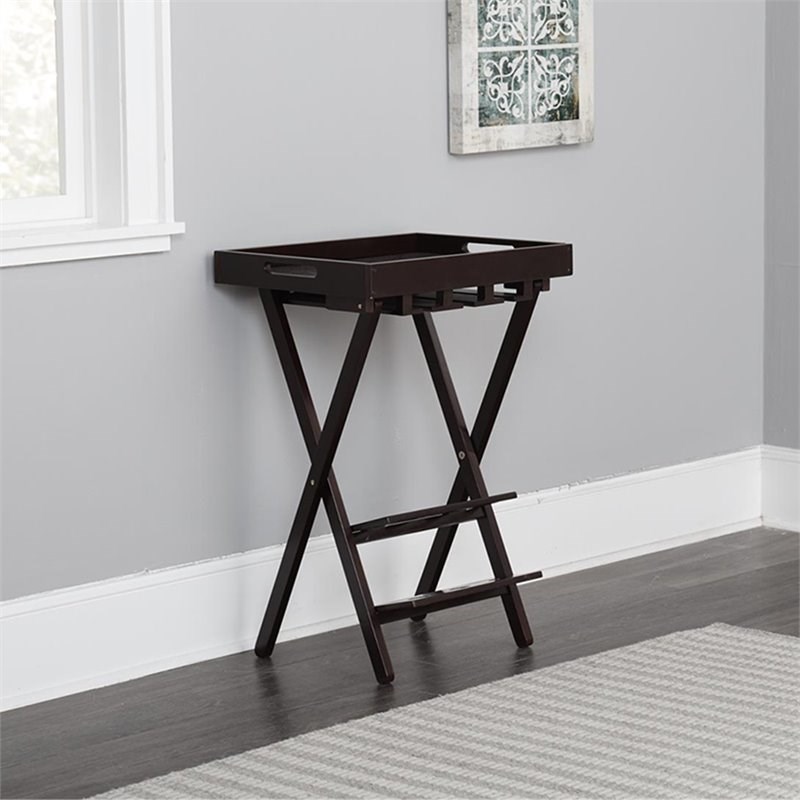 COSCO Folding Wine Rack with Removable Tray in Espresso Homesquare