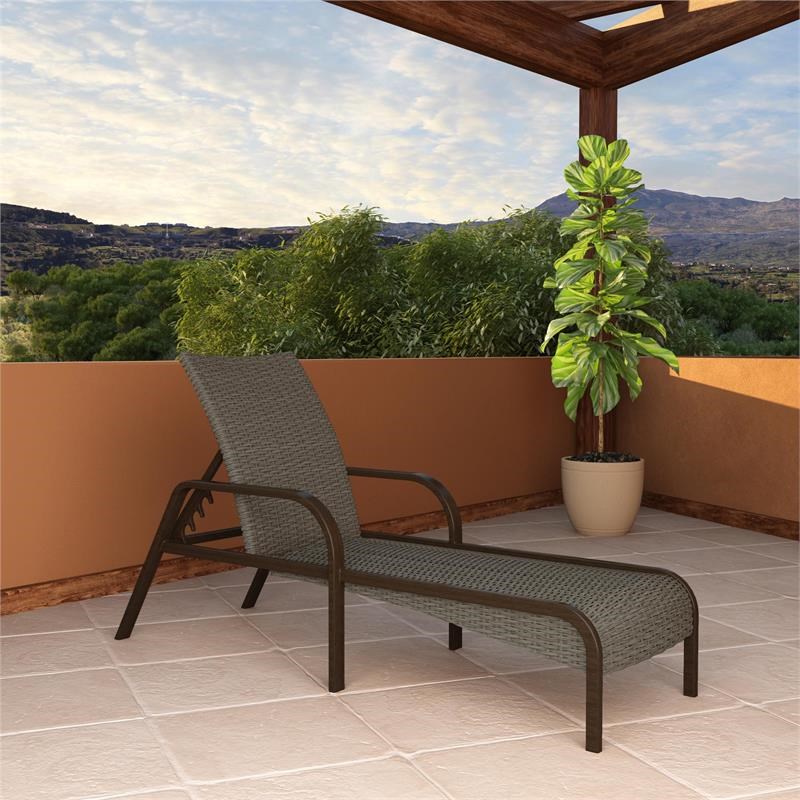 cosco outdoor living smartwick patio chaise lounge in gray 88463qdt1e