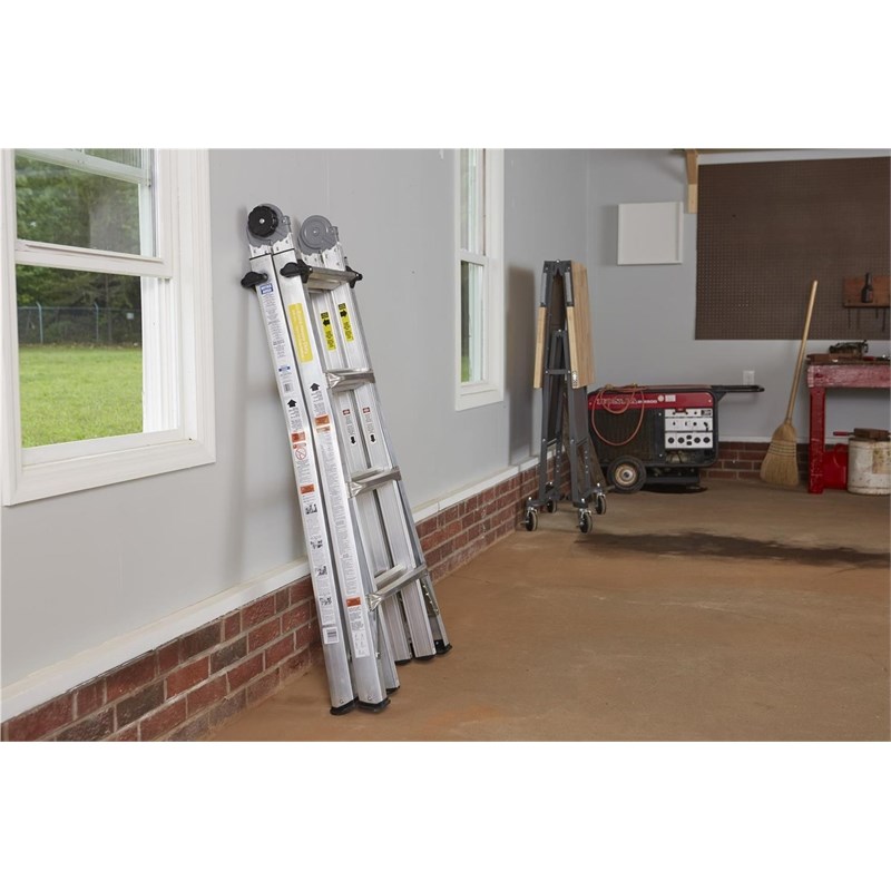 COSCO 18' Max Reach Aluminum Telescoping MultiPosition Ladder Homesquare