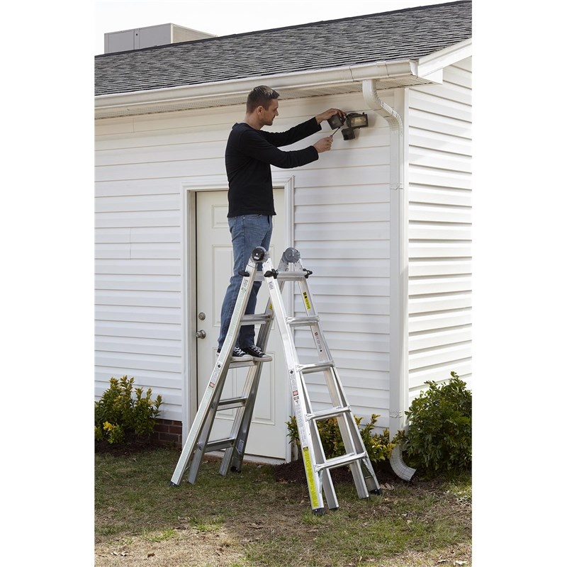 Cosco 22' Max Reach Aluminum Telescoping MultiPosition Ladder Homesquare