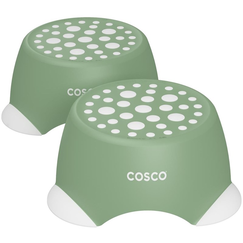 COSCO Kids One-Step Small Step Stool 150 lb. Capacity in Green (2-Pack)