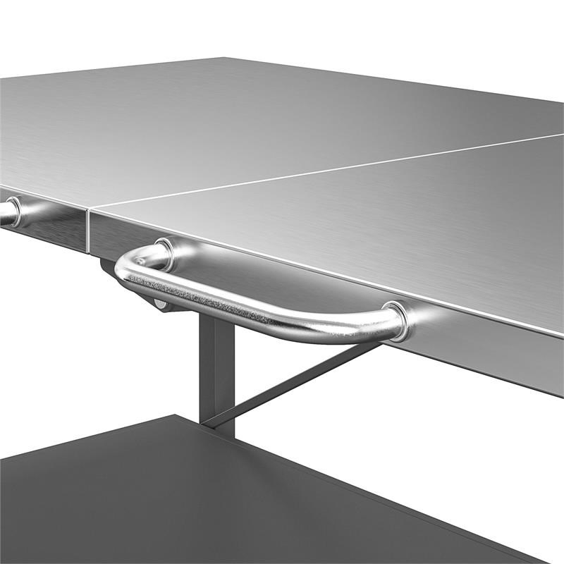 COSCO Smart Fold Stainless Steel Folding Workbench in Gray