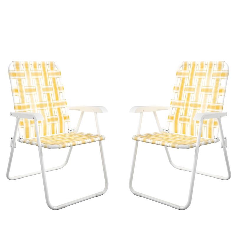 Novogratz Poolside Gossip Collection Priscilla Folding Chairs Yellow (2-Pack)