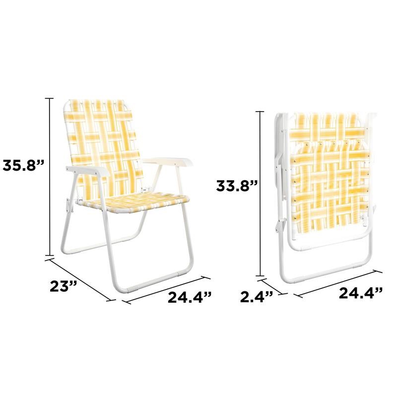 Novogratz Poolside Gossip Collection Priscilla Folding Chairs Yellow (2-Pack)