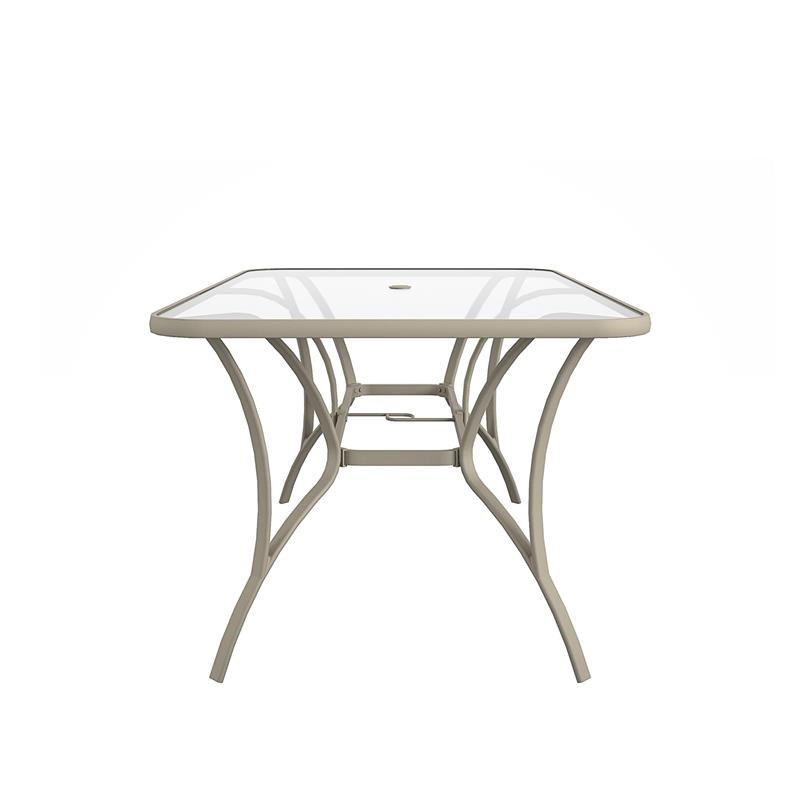 COSCO Outdoor Living Paloma Steel Patio Dining Table in Sand Steel