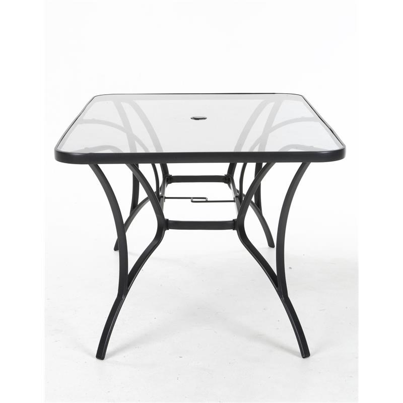COSCO Outdoor Living Paloma Patio Dining Table in Dark Gray Steel Frame
