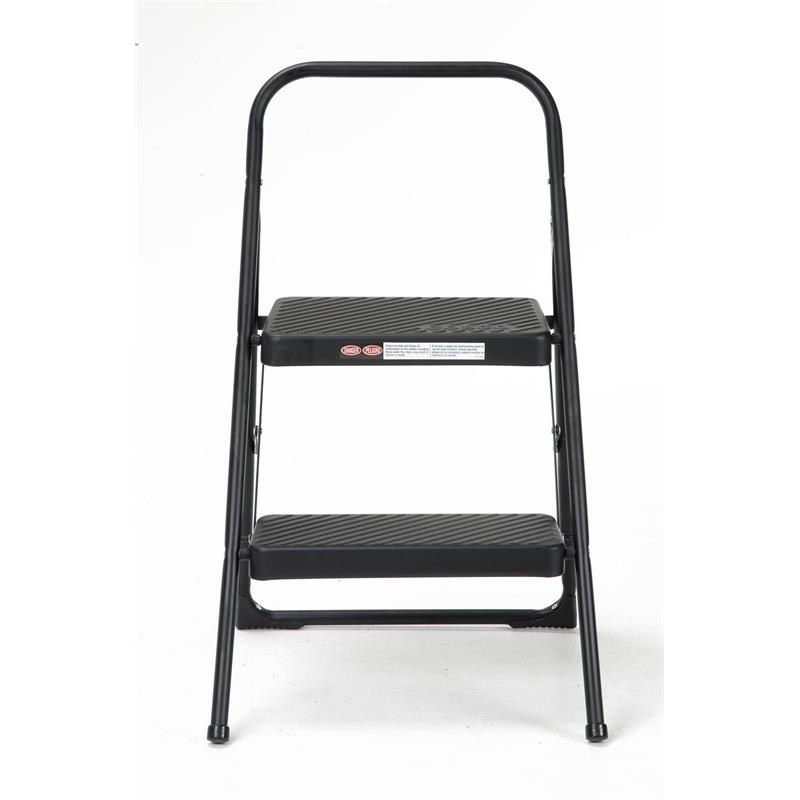 COSCO Two-Step Household Folding Step Stool 7ft 11in Reach Height in Black