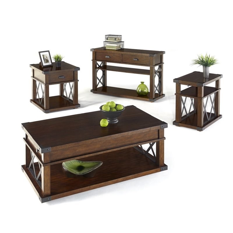 Progressive Furniture Landmark Castered Lift Top Coffee Table in Walnut