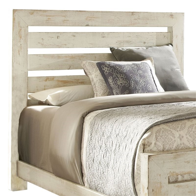 progressive willow queen slat headboard in distressed white p61060