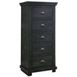 Progressive Furniture Willow 5 Drawer Lingerie Chest in Distressed Black