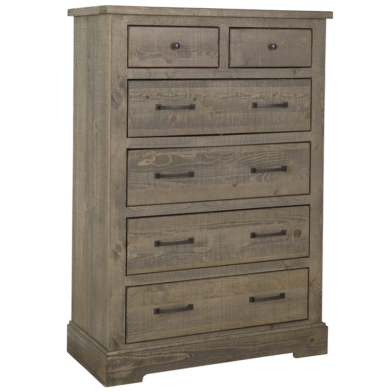 Progressive Furniture Meadow 6 Drawer Chest in Weathered Gray
