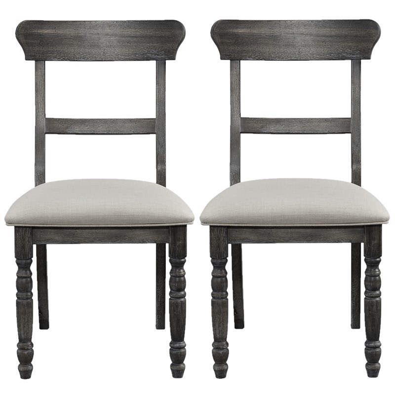 Progressive Furniture Muse Ladderback Set of 2 Dining Chairs in Weathered Pepper