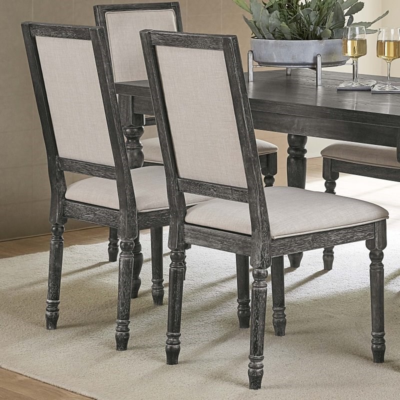 Progressive Furniture Muse Set of 2 Wood Dining Chairs Weathered Pepper ...