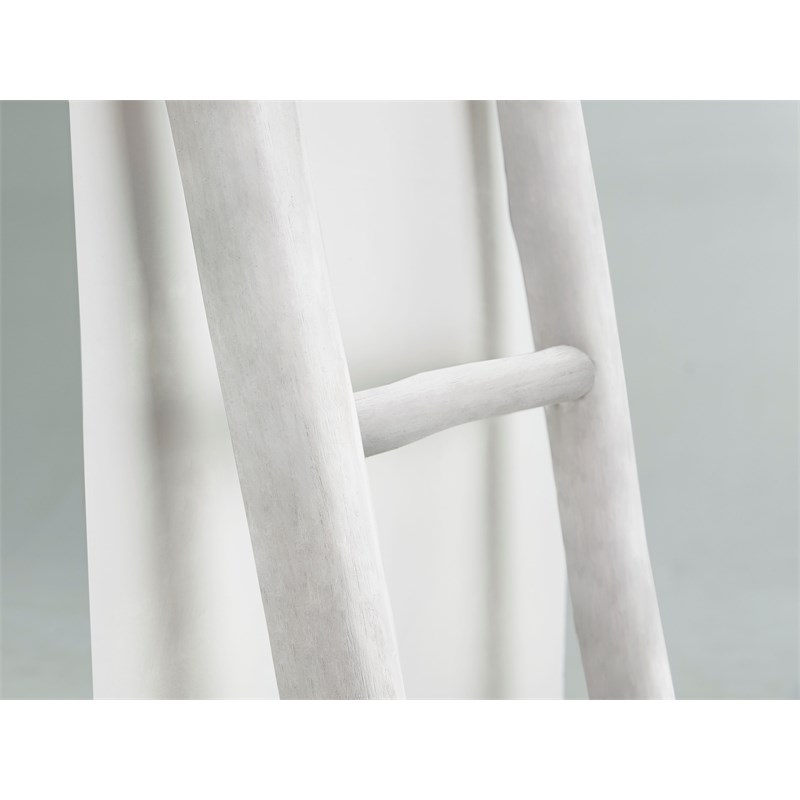 Progressive Furniture Millie Solid Gelam Wood Blanket Ladder in Alabaster White