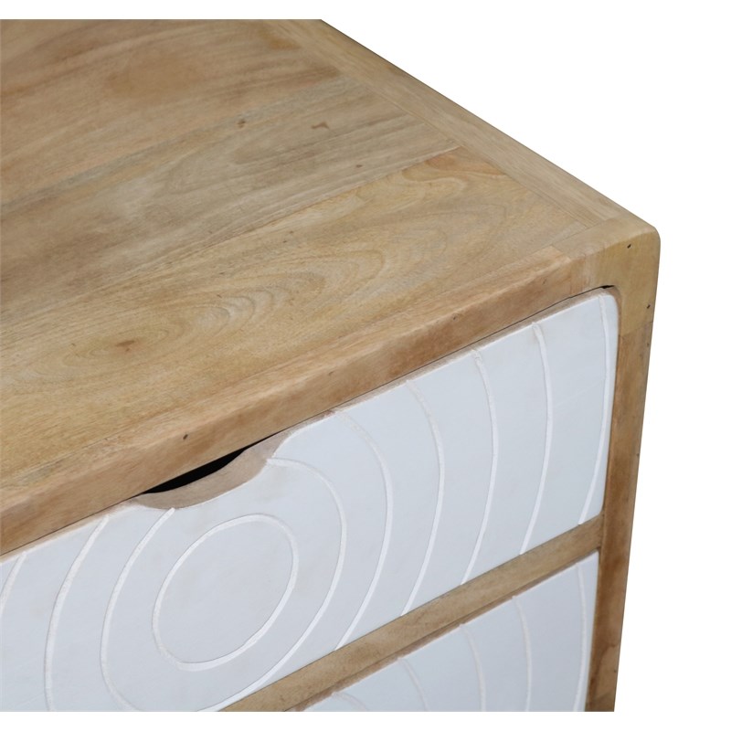 Progressive Furniture Outbound Mango Wood Nightstand in Tan White