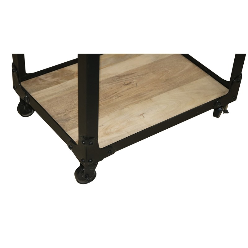 Progressive Furniture Outbound Mango Wood & Iron Accent Table in Tan/Black