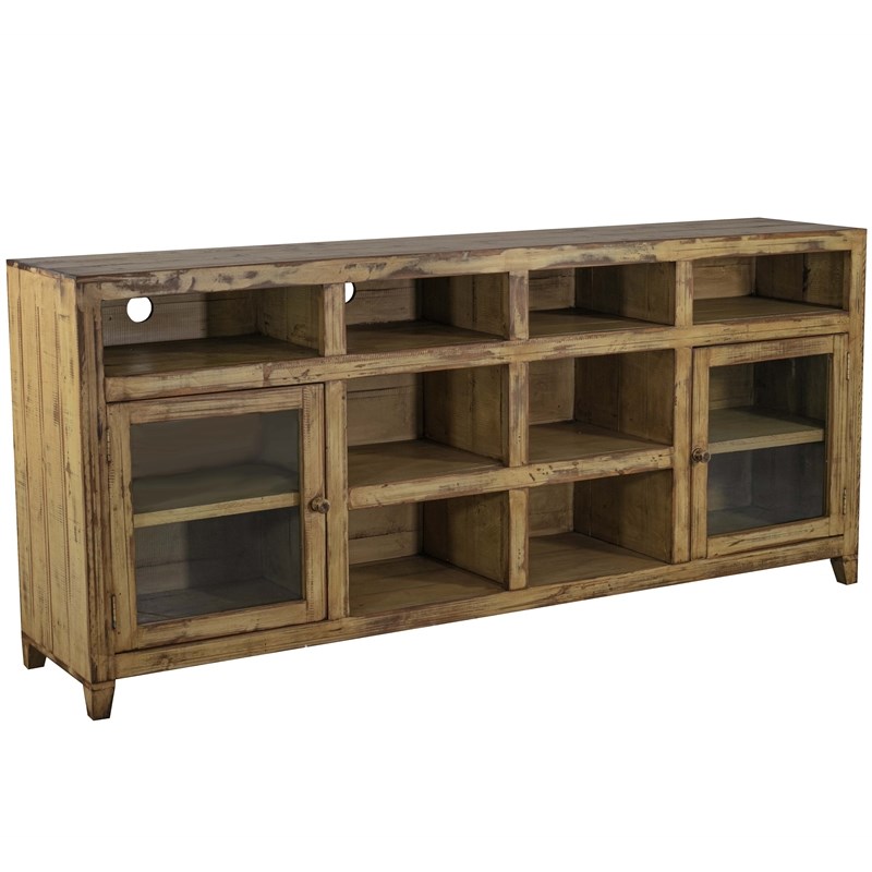 Progressive Furniture Sahara 79 Inch TV Wood Console in Jute/Tan